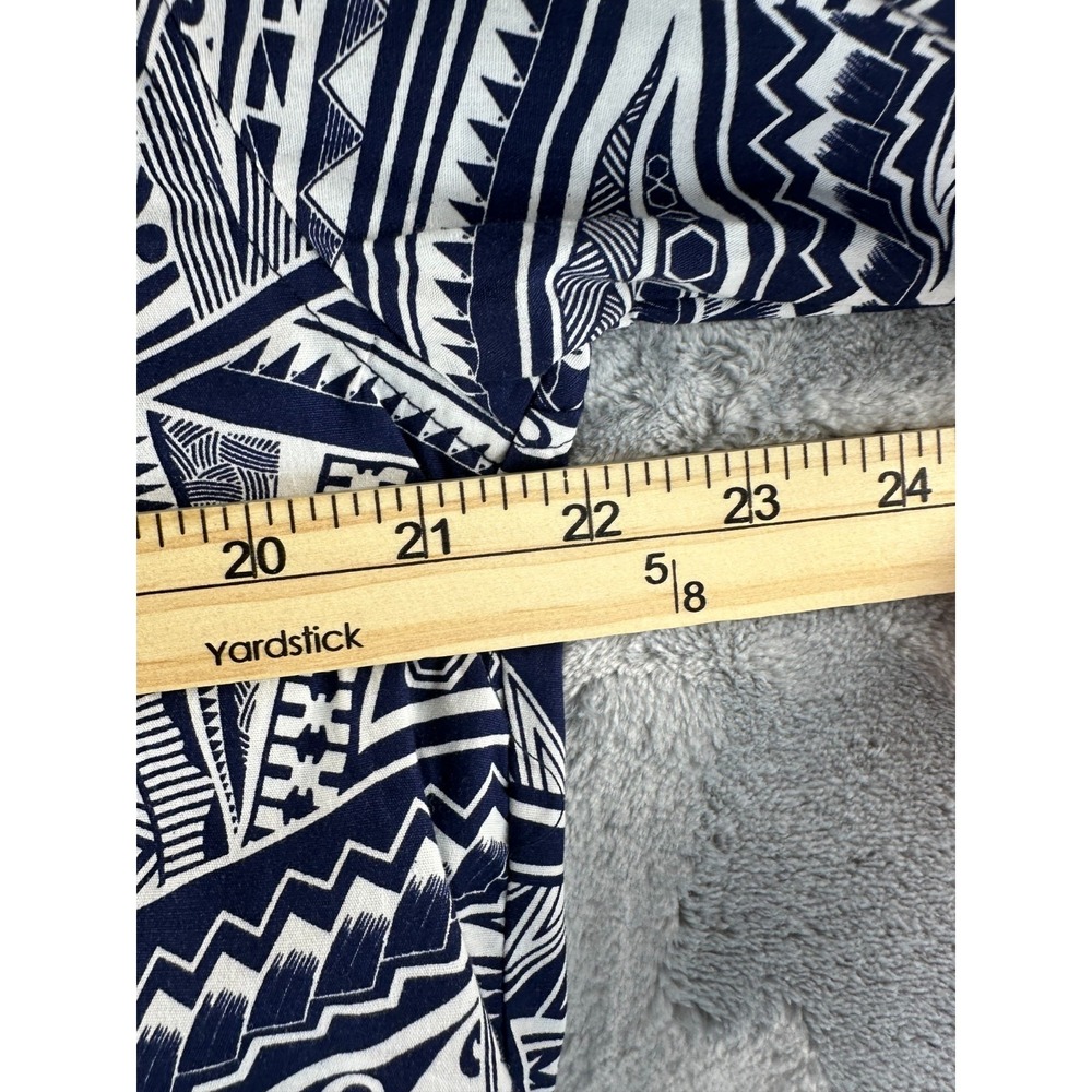 Tanoa Polynesian Tribal Hawaiian Shirt Men M Blue White 100% Cotton Fiji - Picture 10 of 13